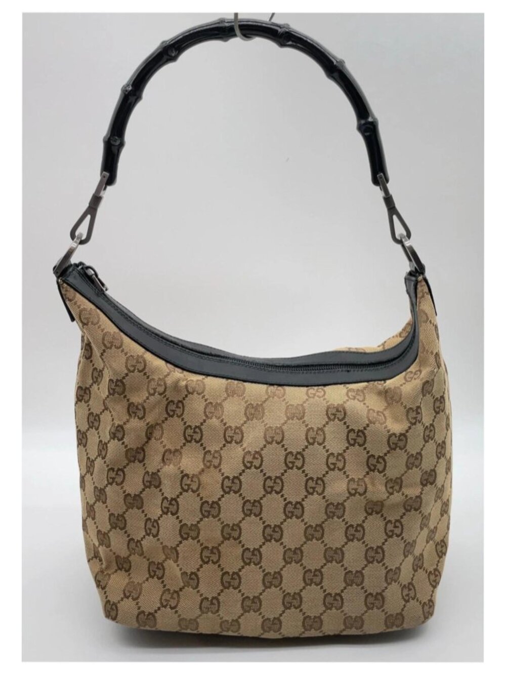 Authentic Gucci Vintage GG Canvas Bamboo Handle Hobo Shoulder Bag - Picture 4 of 16